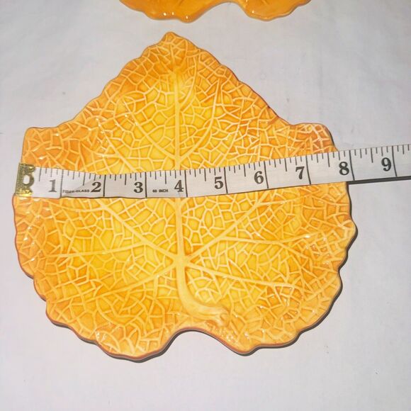 Laurie Gates Coronado Collection Plates Thanksgiving Leaf Platter Set 4 Holiday - Picture 10 of 11